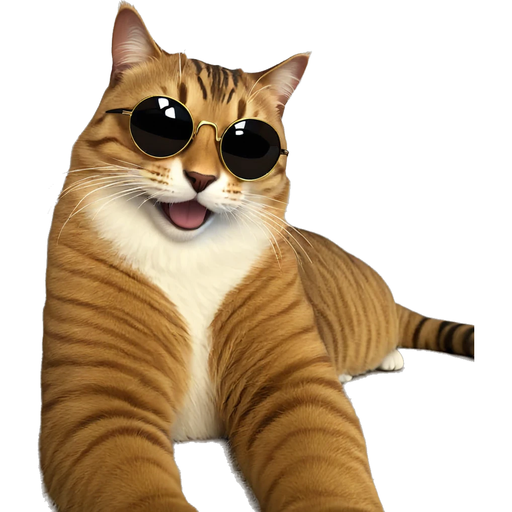 cat in sunglasses striking pose emoji