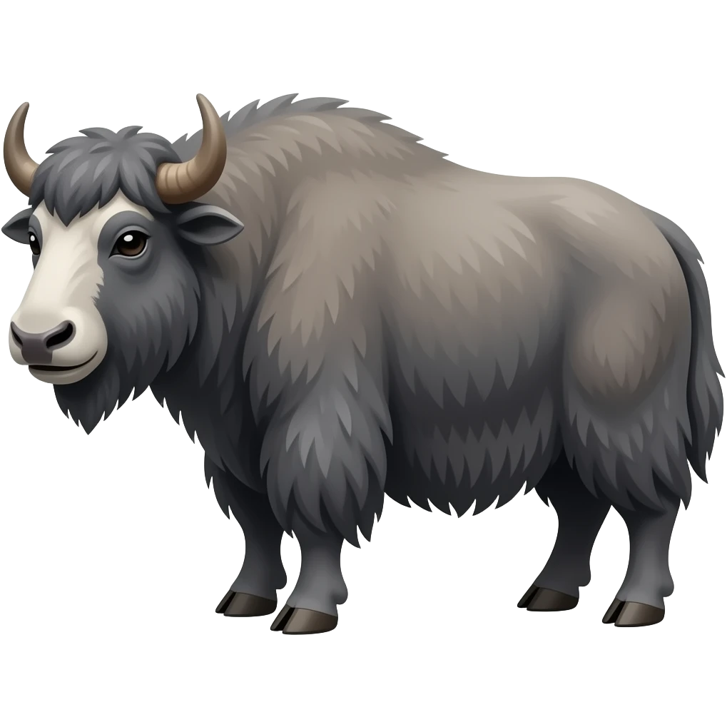 Cartoon grey yak emoji