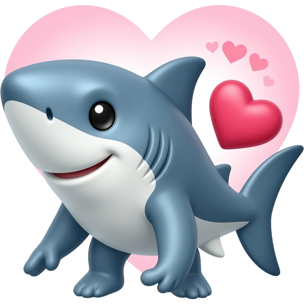 Un tiburón enamorado mirando al frente emoji
