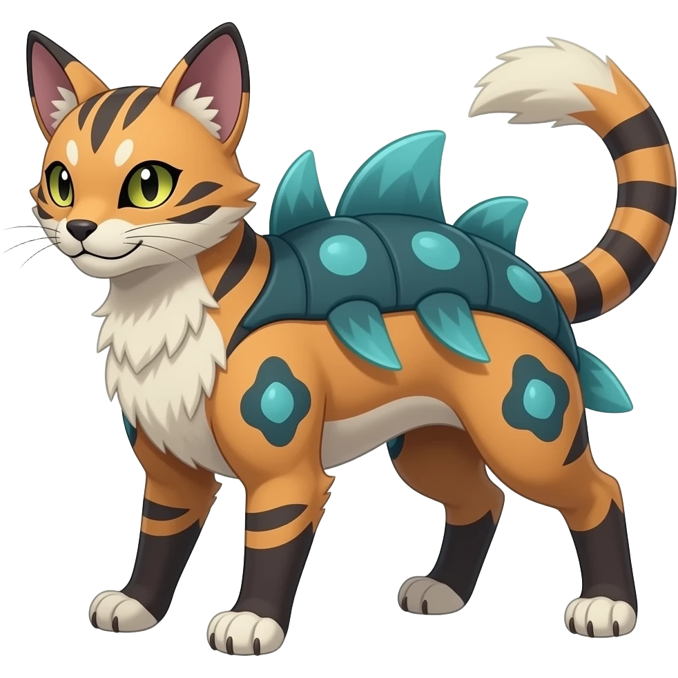 unique-patterned dull finned stylish aesthetic quadrupedal fuzzy fury scaly feral fantasy-Civet-Luxray-Corsola-Amaura-Aurorus-Primarina-Vaporeon-Milotic-Furret-Fakémon-fusion-hybrid-creature emoji