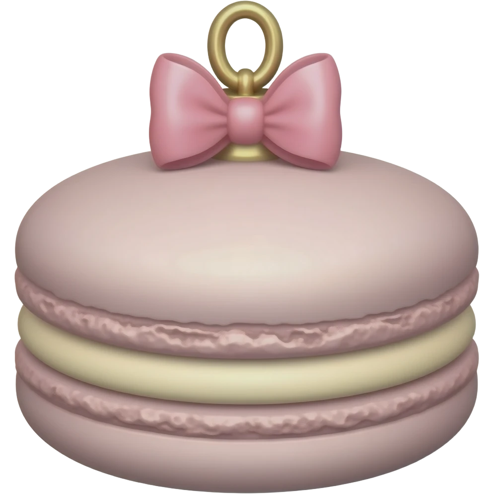 A macaroon with Barbie-inspired ornament no barbie in person with pastel barbie colour emoji