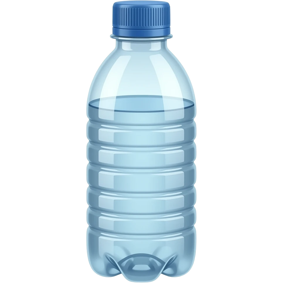 ios emoji of a transparent plastic bottle filled with water. emoji