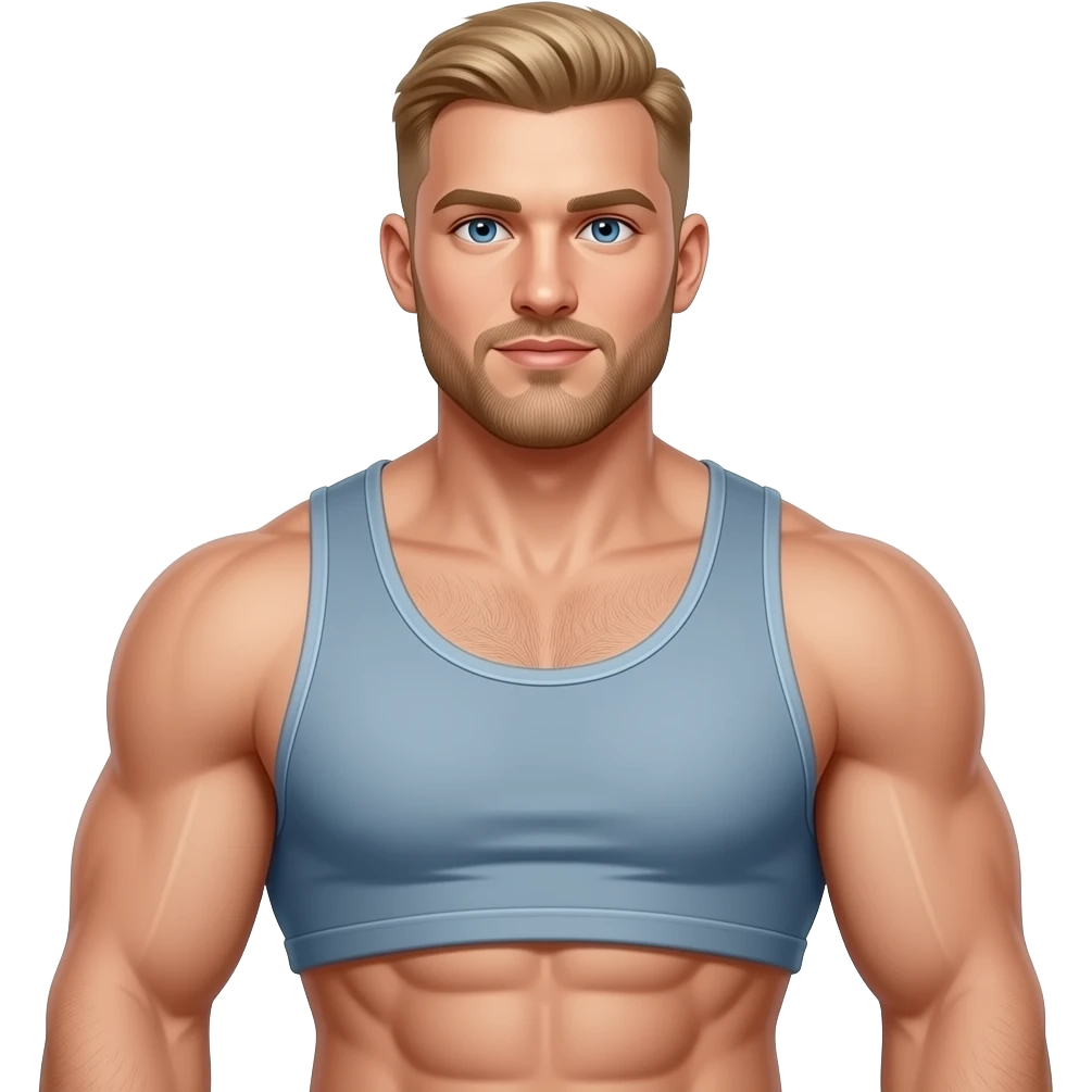 Big boob big ass thin waist blond with bald muscle guy emoji emoji