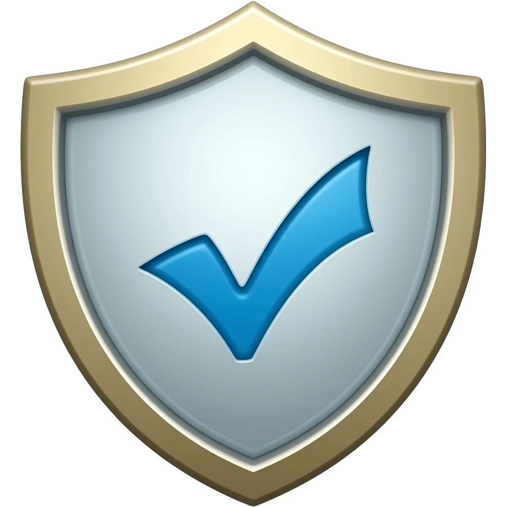 Escudo con tick azul dentro emoji