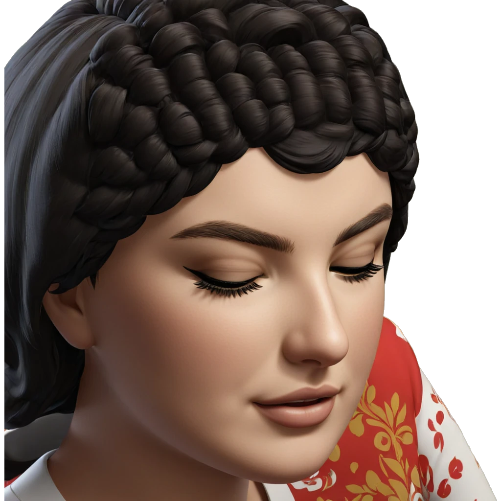 elegant girl with closed eyes emoji