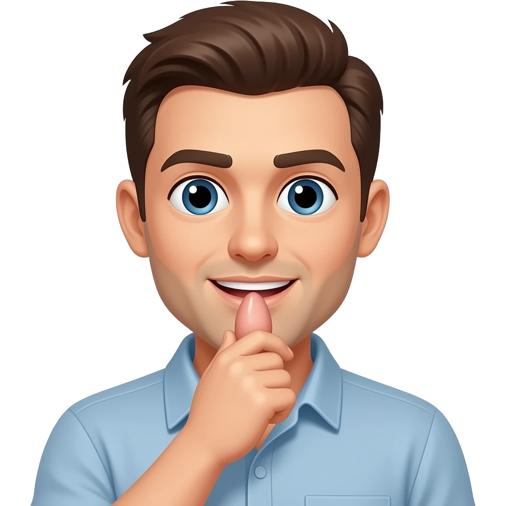 Man is masterbating with his dick emoji