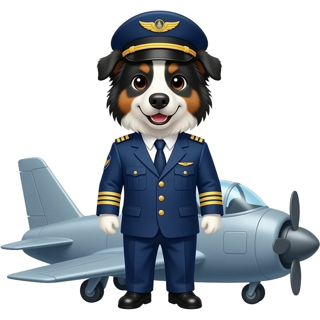 make a bordercollie airline pilot emoji