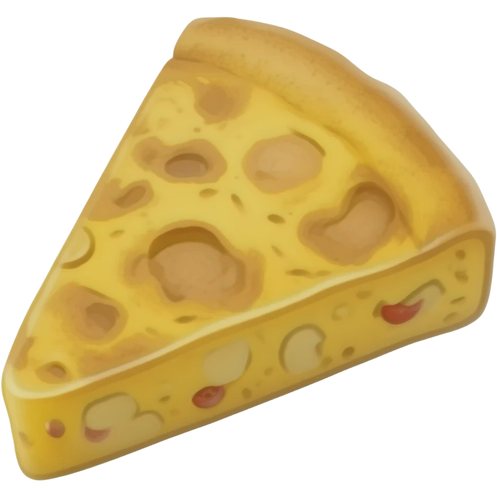 Emoji de tortilla de patata, que tenga una consistencia uniforme sin huecos y que se vea toda la tortilla y luego una porción separada del cuerpo de la tortlla emoji