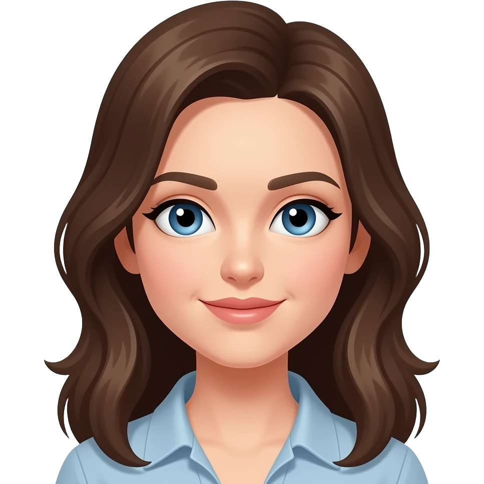 Keep this Emoji but make her eyes blue emoji