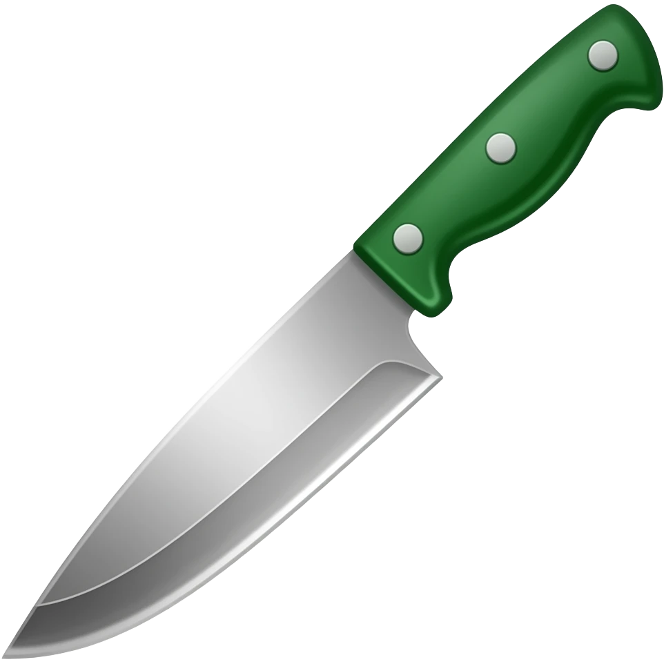 Sharp knife green Handle right side emoji
