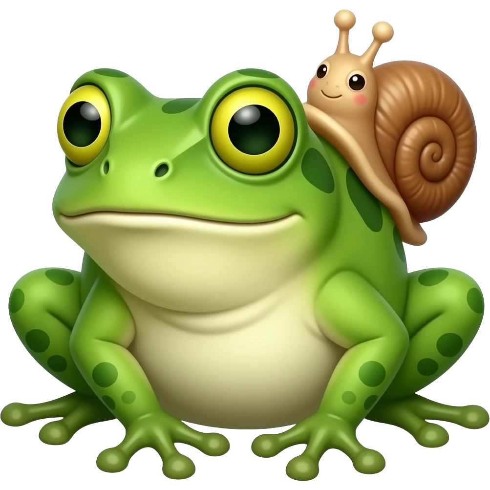 Custom iOS emoji with no blur and a white background. The topic of the emoji is "frog but with a slug body". It MUST maintain the general apple iOS emoji style. emoji