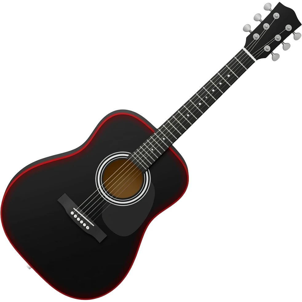Gitar tahta siyah kısım kırmızı emoji