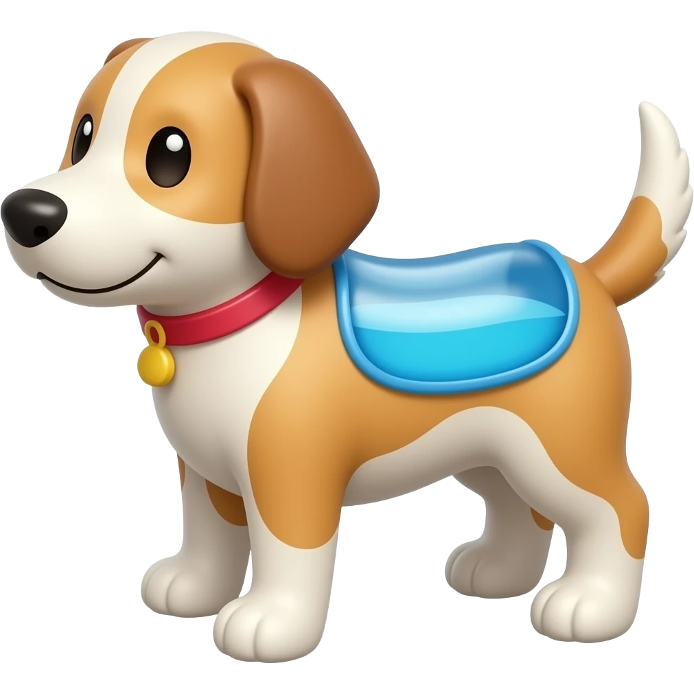 make a dog using a inflatable pool float, make it in an emoji style emoji