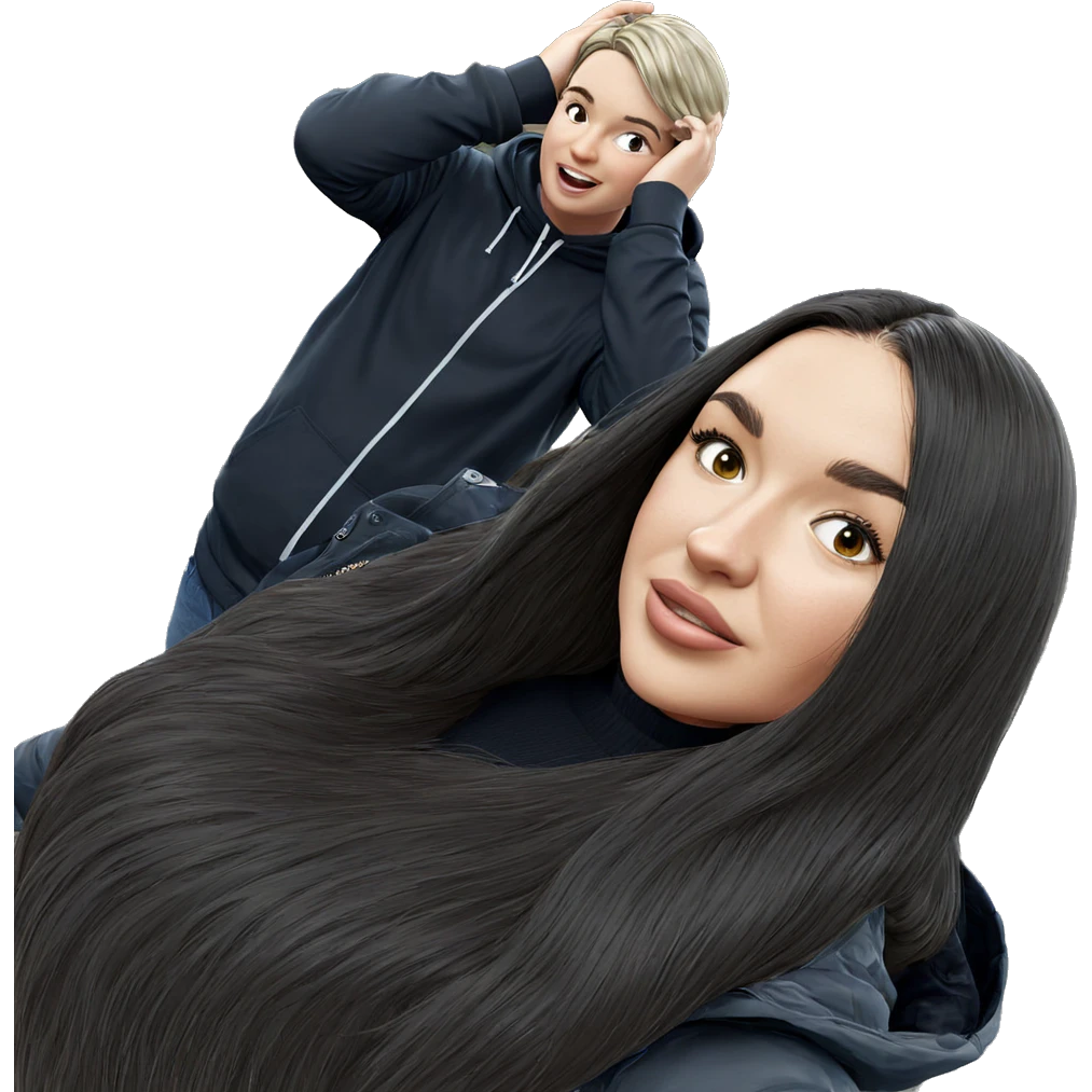 outdoor gaze of two friends emoji