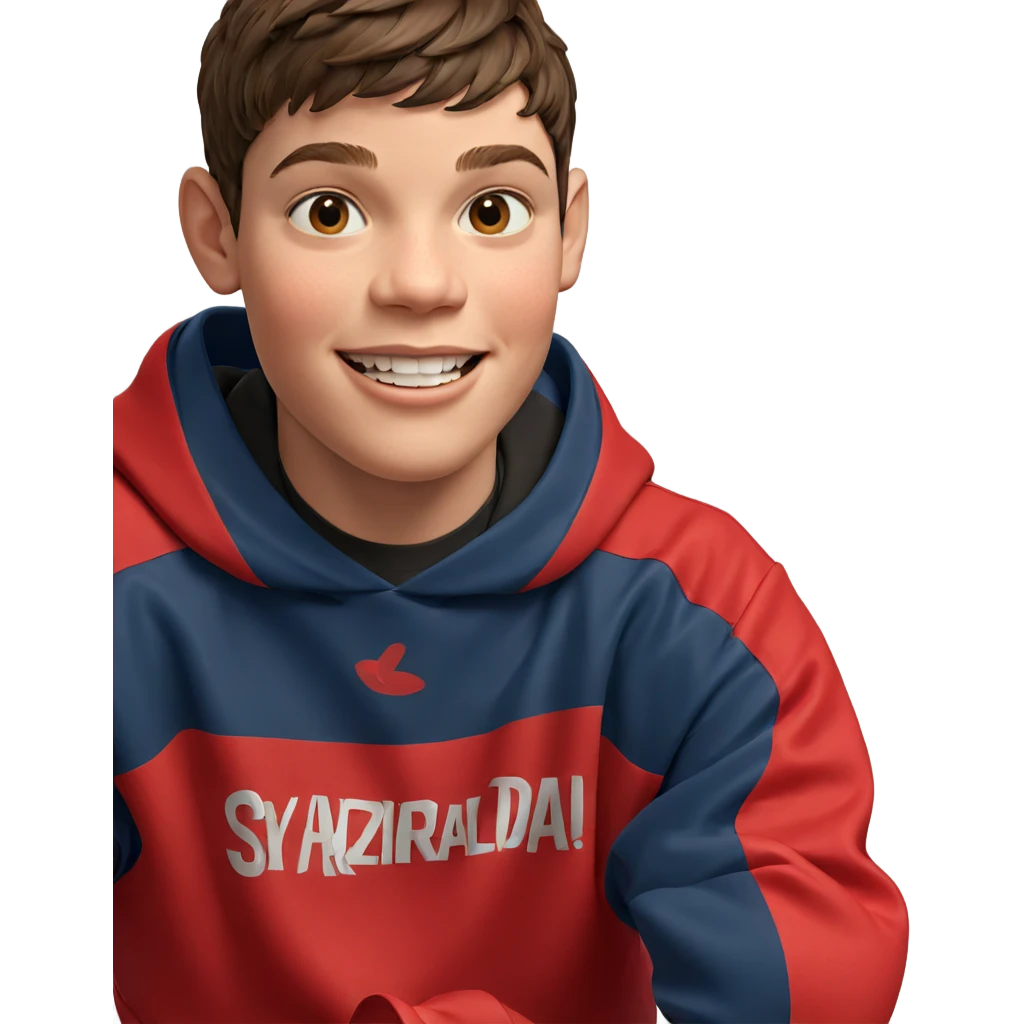 smiling boy with brown hair emoji