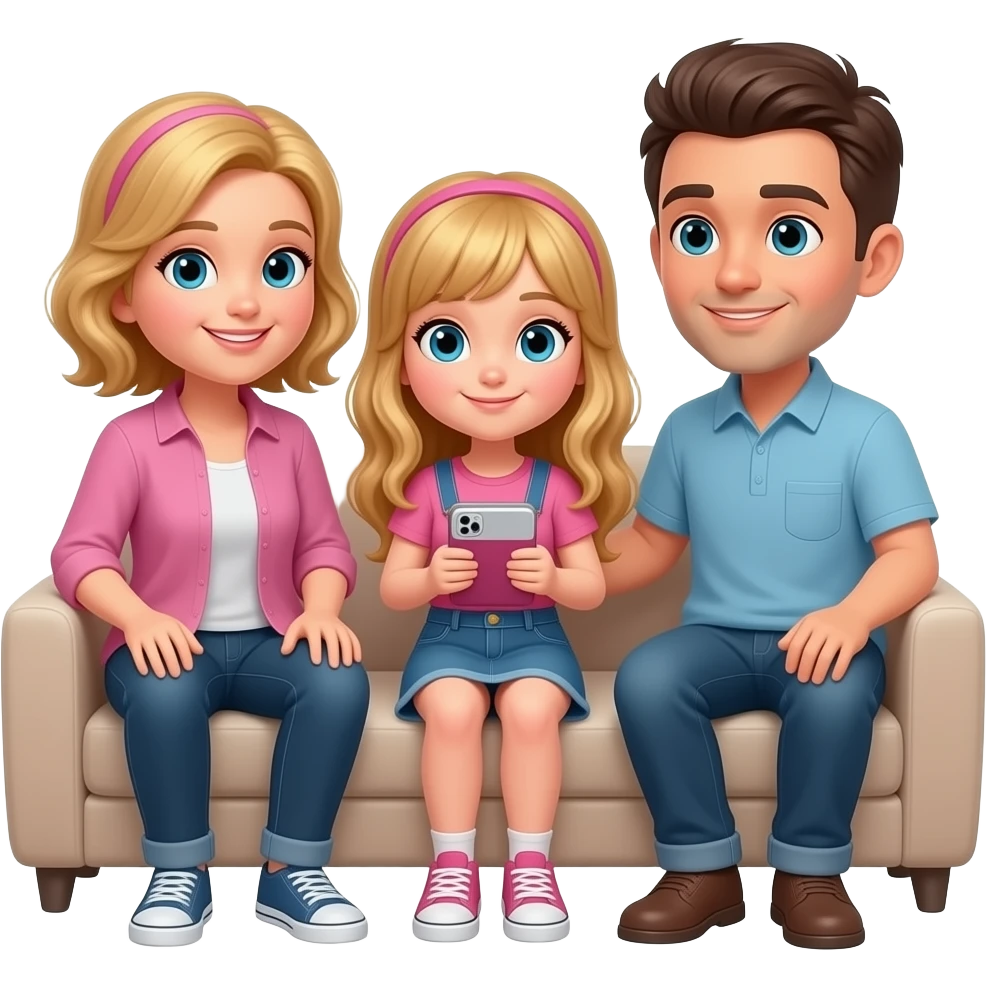 Parents talking to their emo teenage daughter inside their home emoji