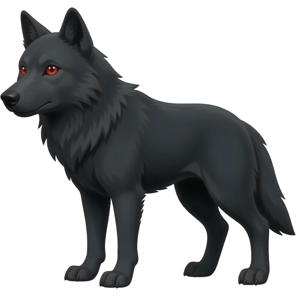 Black wolf red eye emoji
