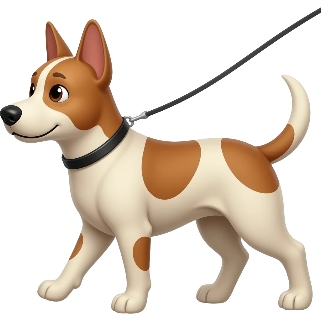 dog walking with lead on emoji