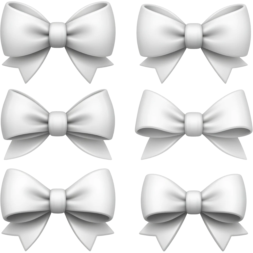 White Bow los styles emoji