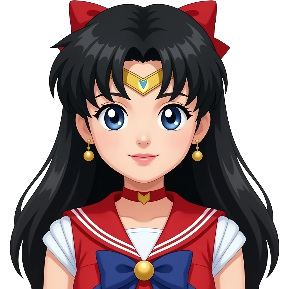 Sailor Mars black hair red outfit emoji