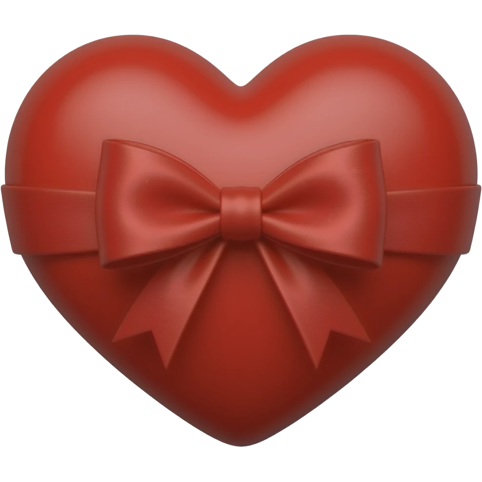 coração vermelho laço emoji