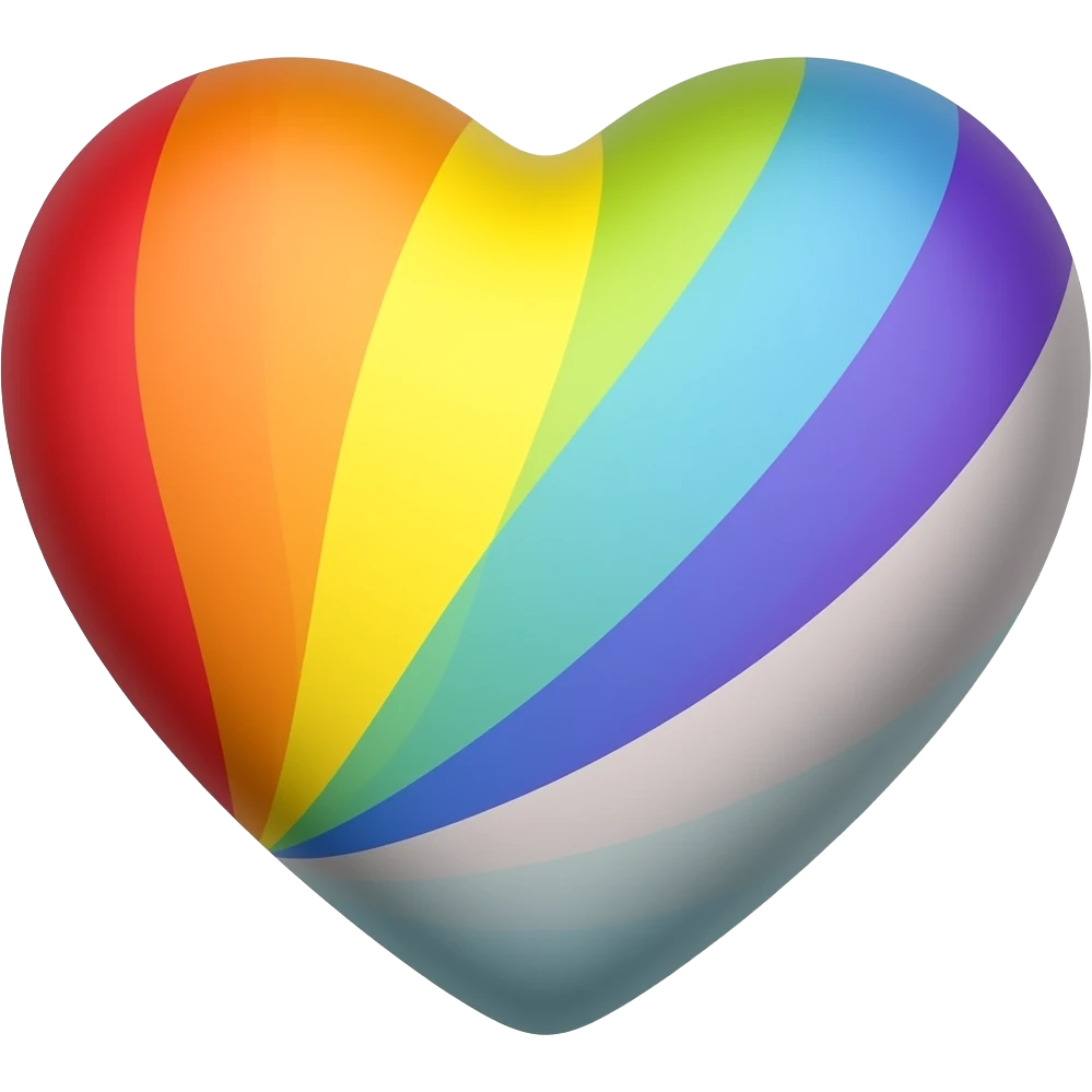 Progress flag heart red, orange, yellow, green, blue, violet, white, pink, light blue, brown and black emoji