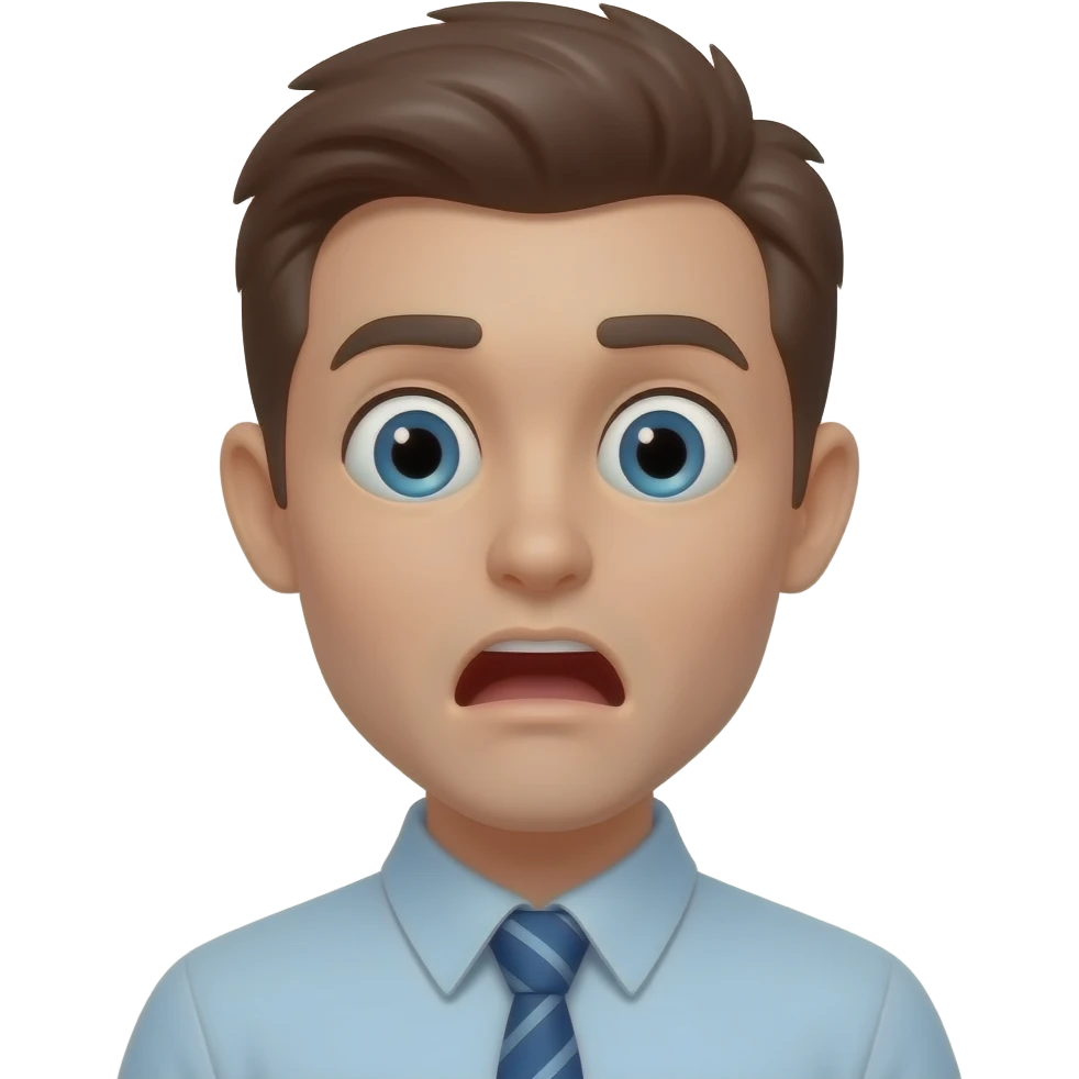 Shocked emoji with big eyes emoji