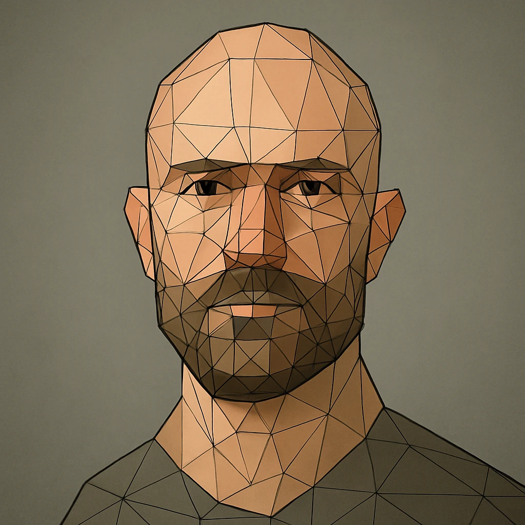Can you create a low poly wireframe of just my face? emoji