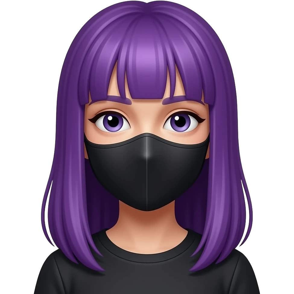 girl with long purple hair with a MASKTOK VEILED VICE sign emoji