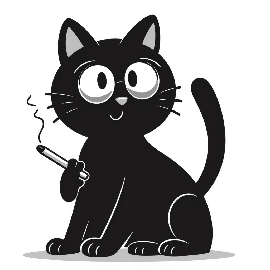cat with glasses and a cigarette emoji