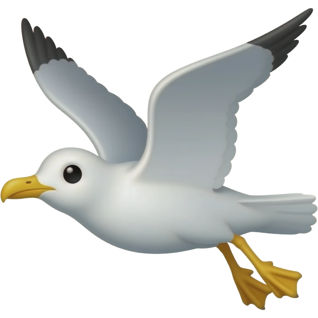 Cartoon seagull flying emoji