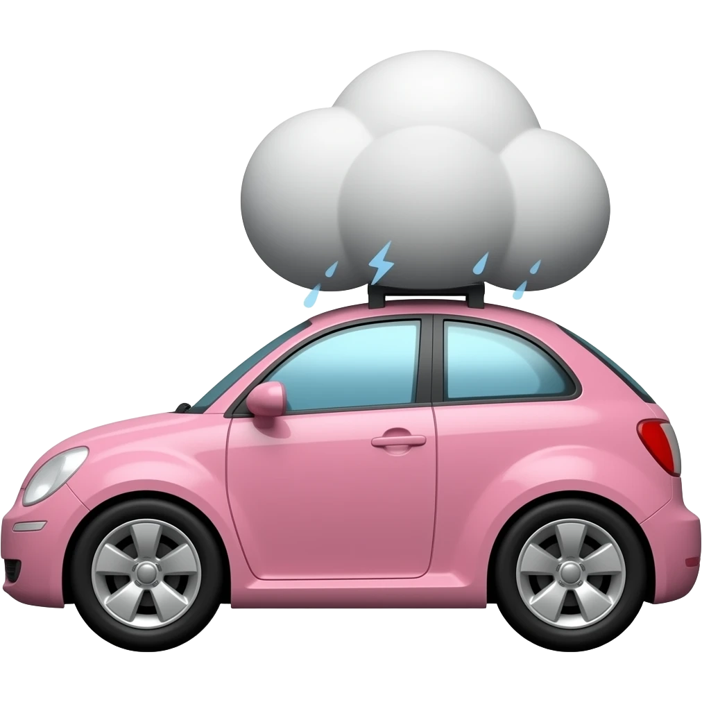 Lite Pink storm chaesr car emoji