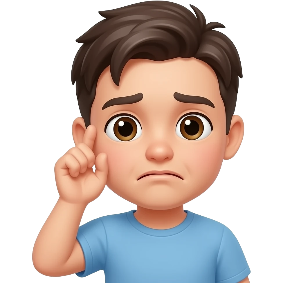 Saying sorry while holding ear cute emoji