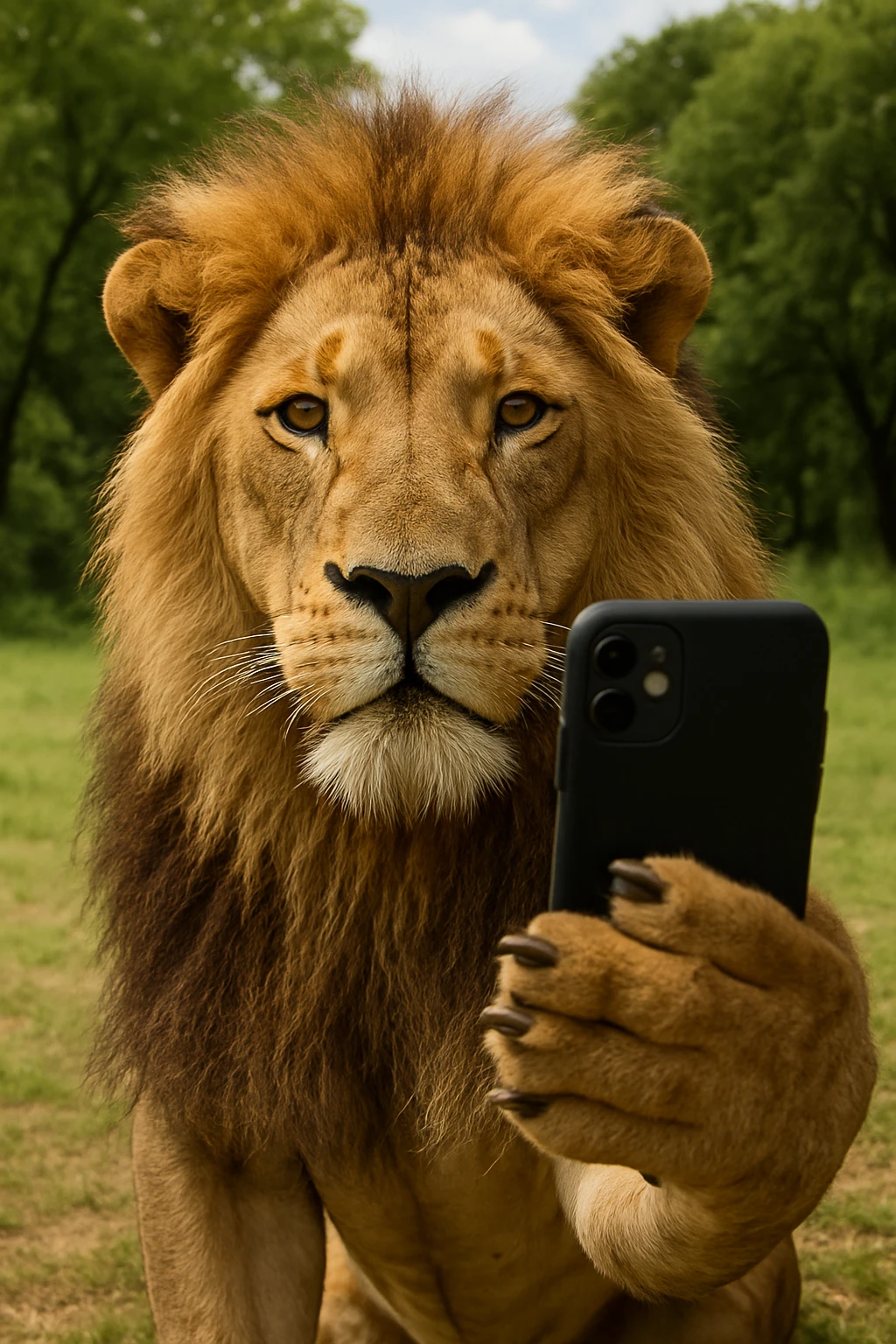 Selfie lion emoji