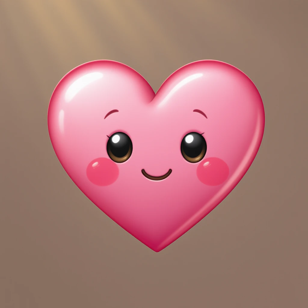 pink heart emoji with a cute face emoji