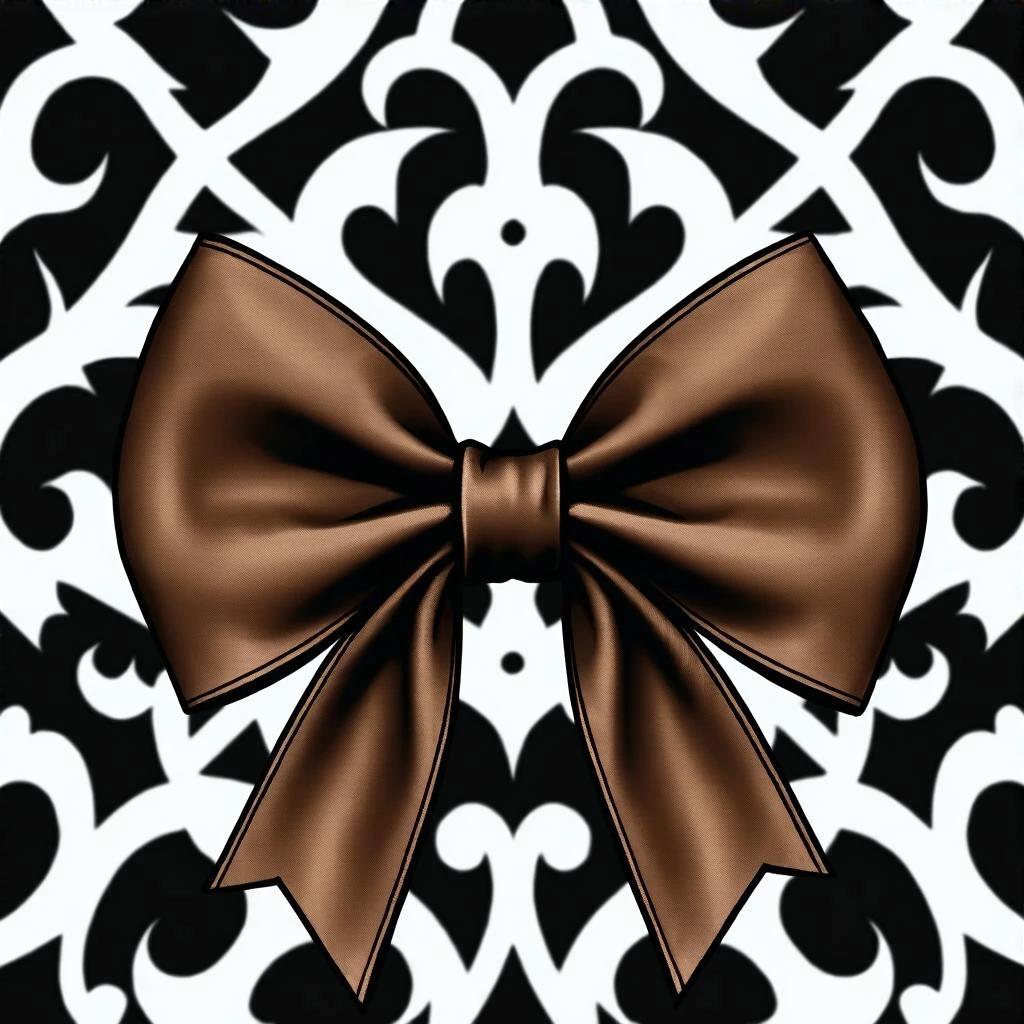 brown goth bow remove background emoji