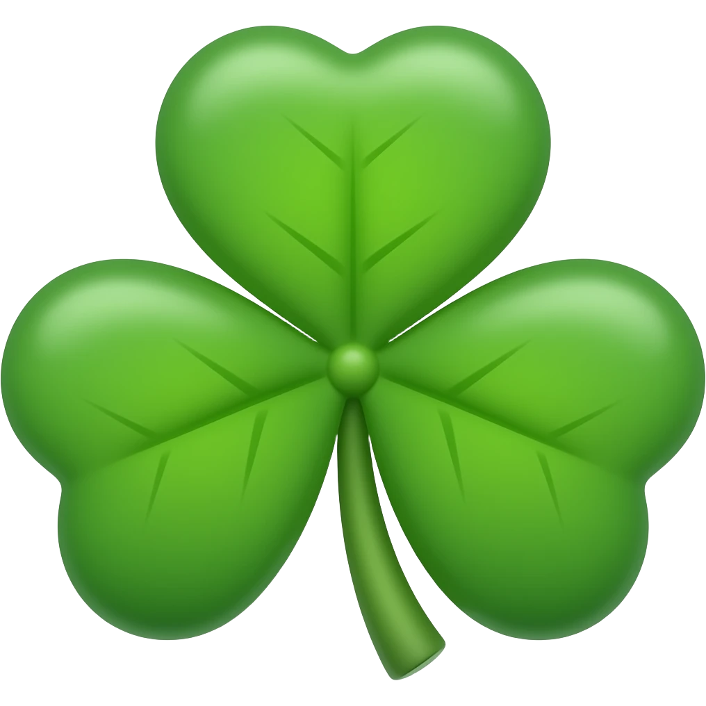trefle à 4 feuilles vert emoji