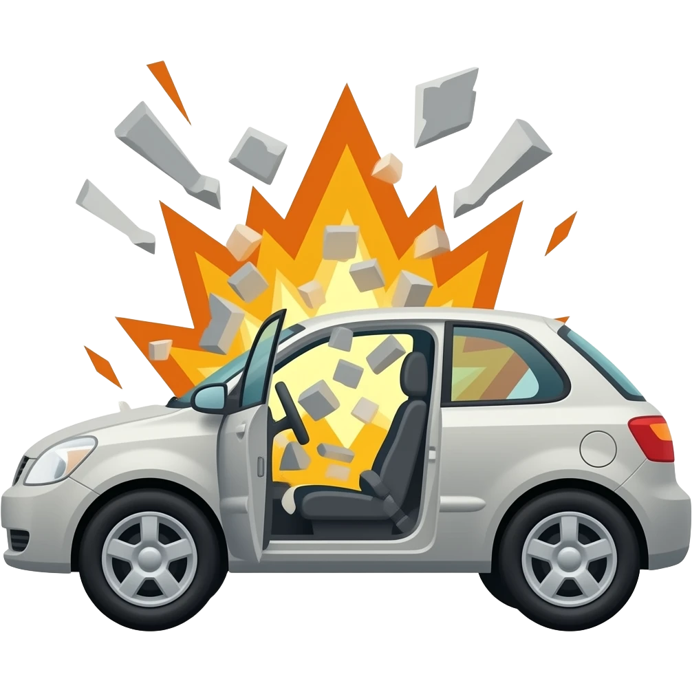 Car crashing into another car emoji