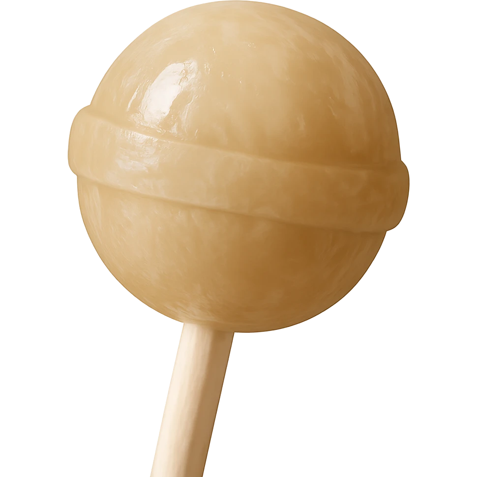 Change the lollipop color to beige in a realistic style, keep the background transparent. emoji