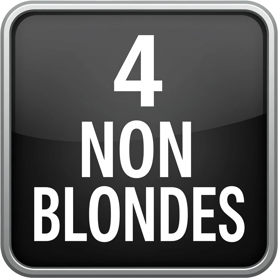 a big black sign with 4 NON BLONDES written on it emoji