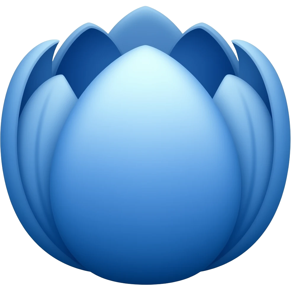 Blue tulip emoji