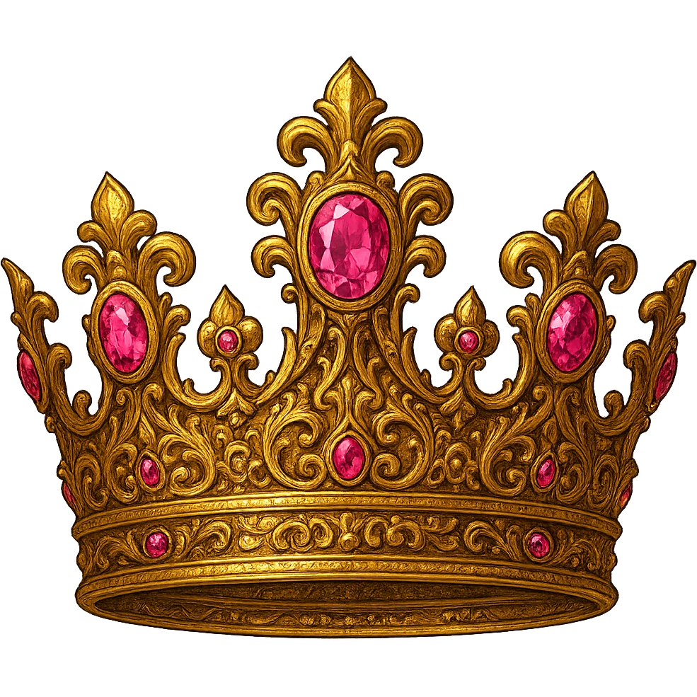 detailed crown with pink jewels emoji