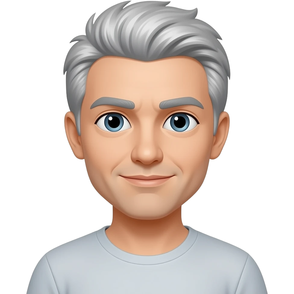Change hair color to gray white emoji