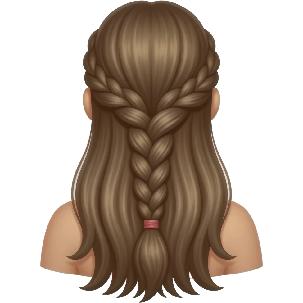 very long braid back view emoji