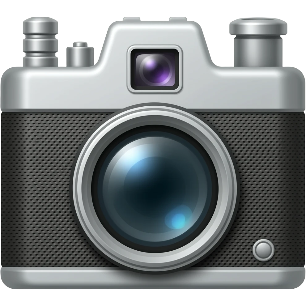 composition of make-up accessories with vintage camera obscura emoji