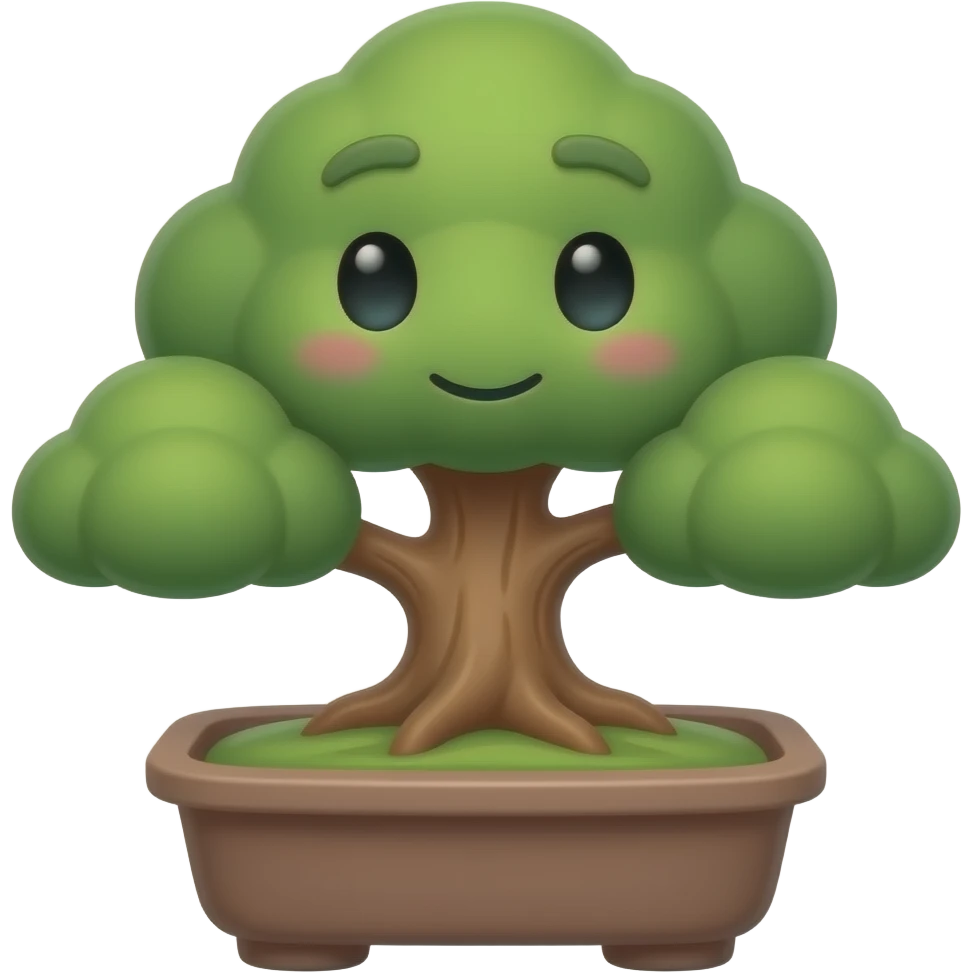 bonsia tree with face emoji
