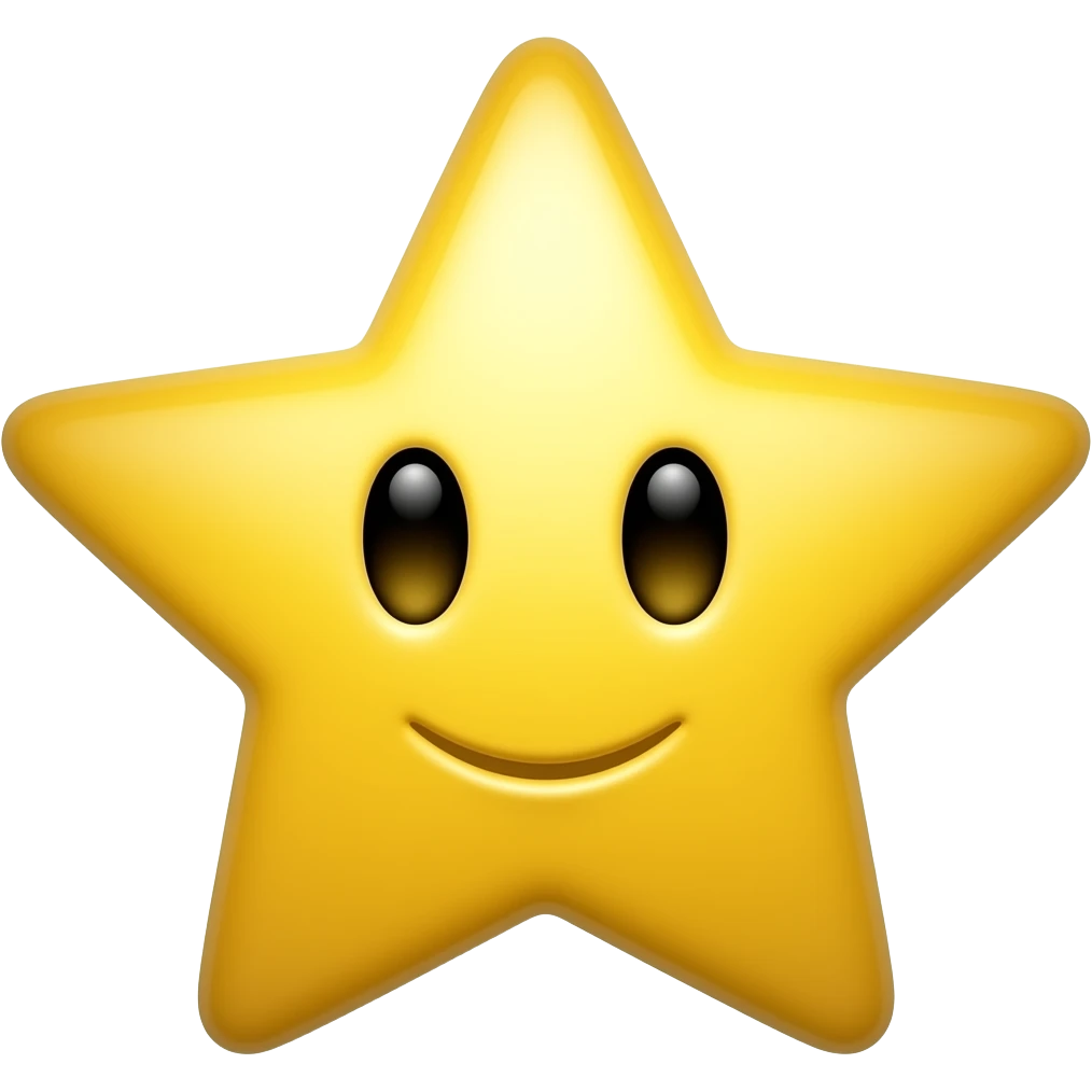 Star emoji with eyes and mouth emoji