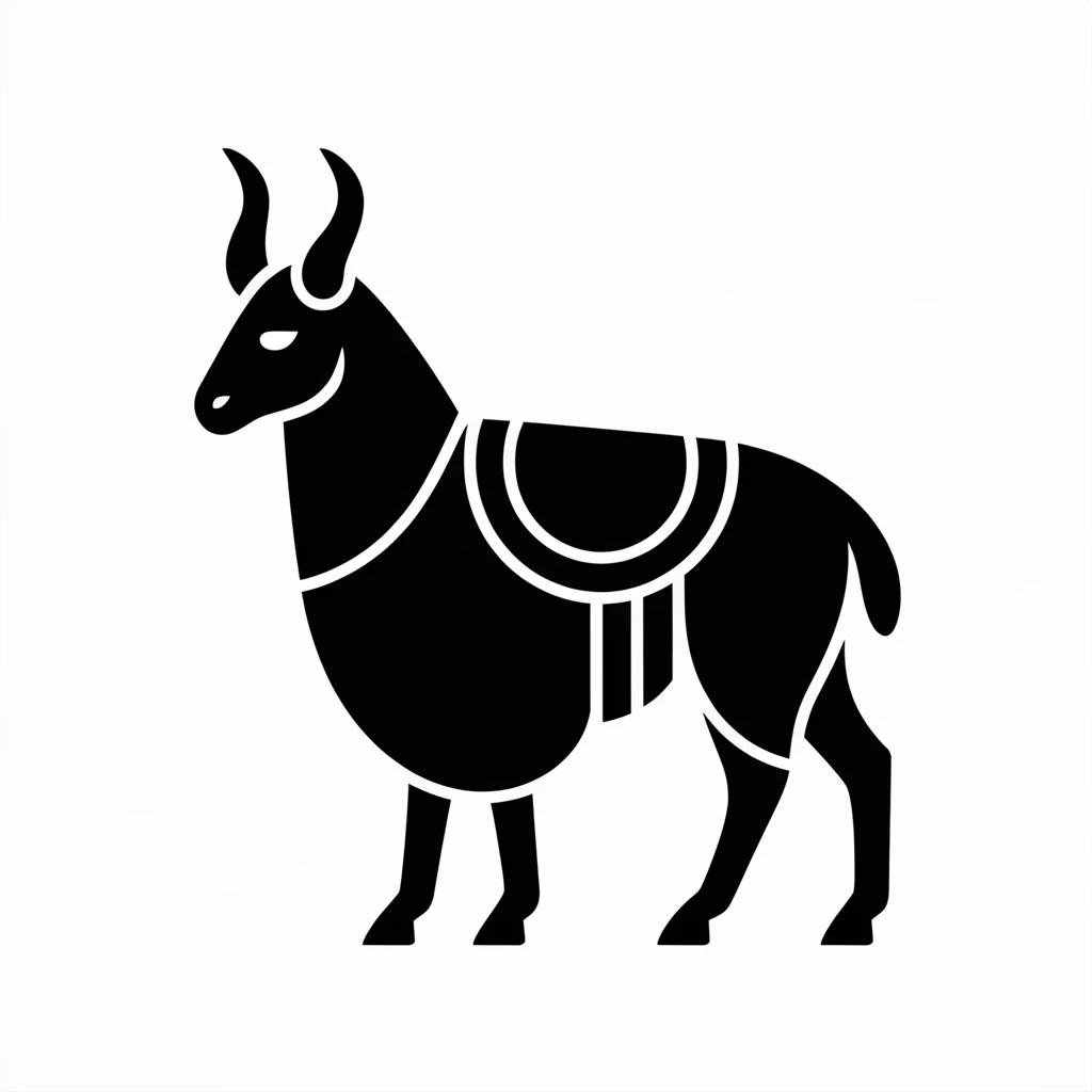 Lama animal icon black silhouette emoji