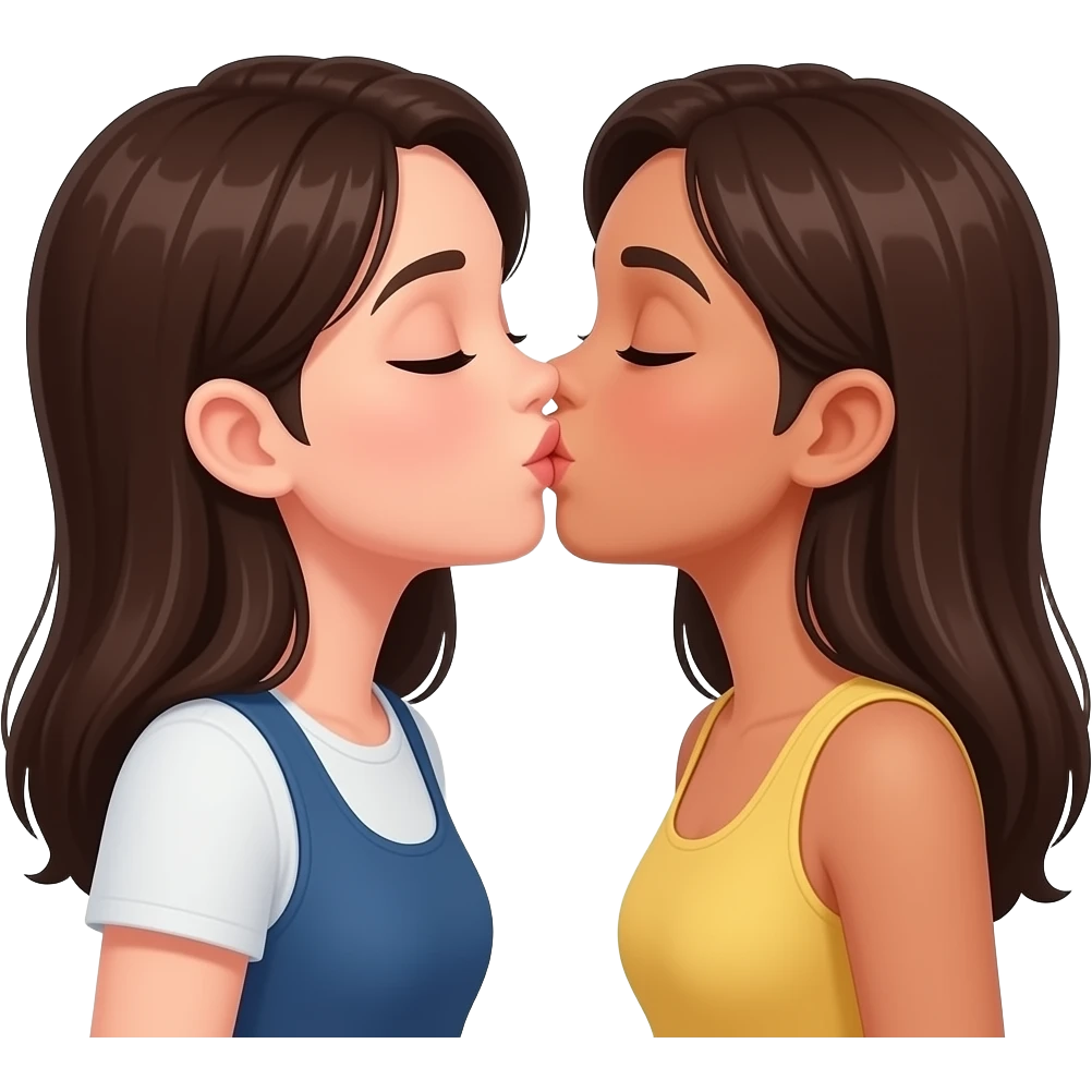 Deux femmes qui s'embrassent langoureusement emoji
