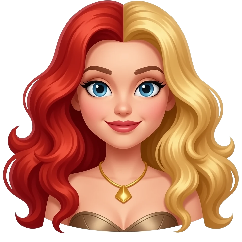 cabello de Jessica rabit funcionado con el cabello de frodita de la peliula hercules exajerado emoji